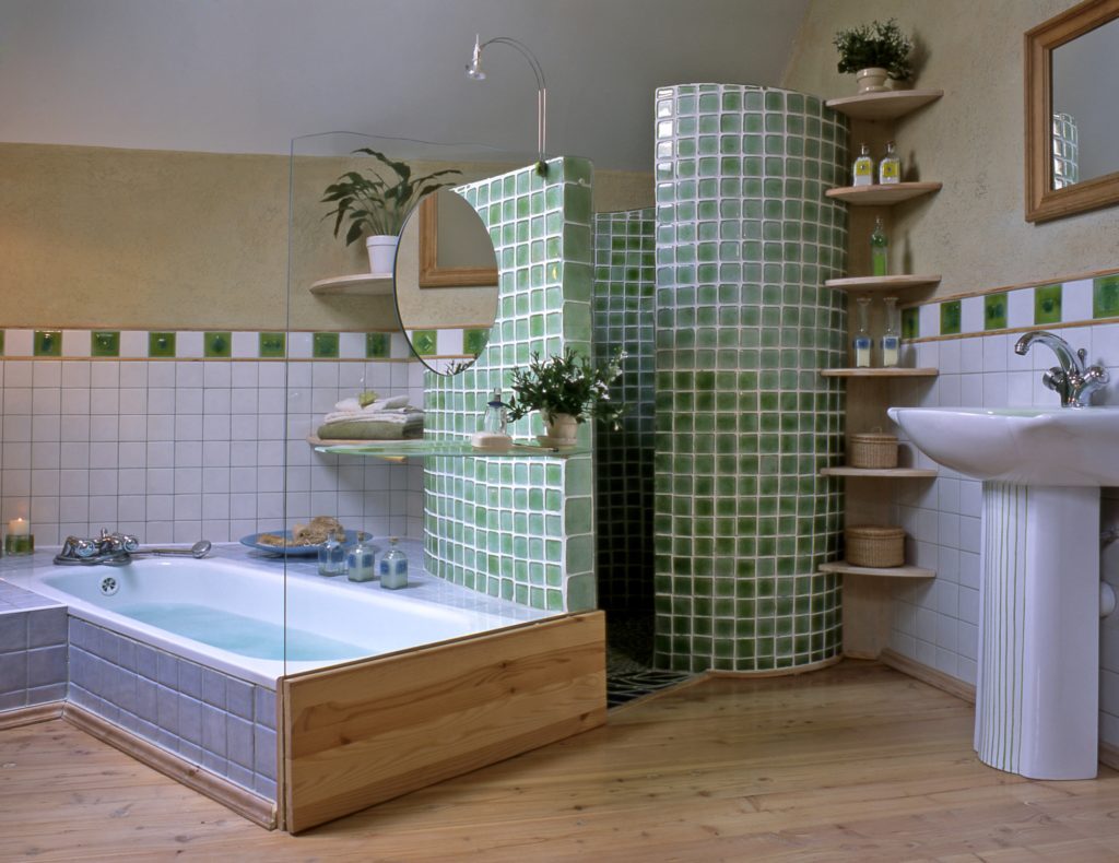 Green Mosaic Bathroom