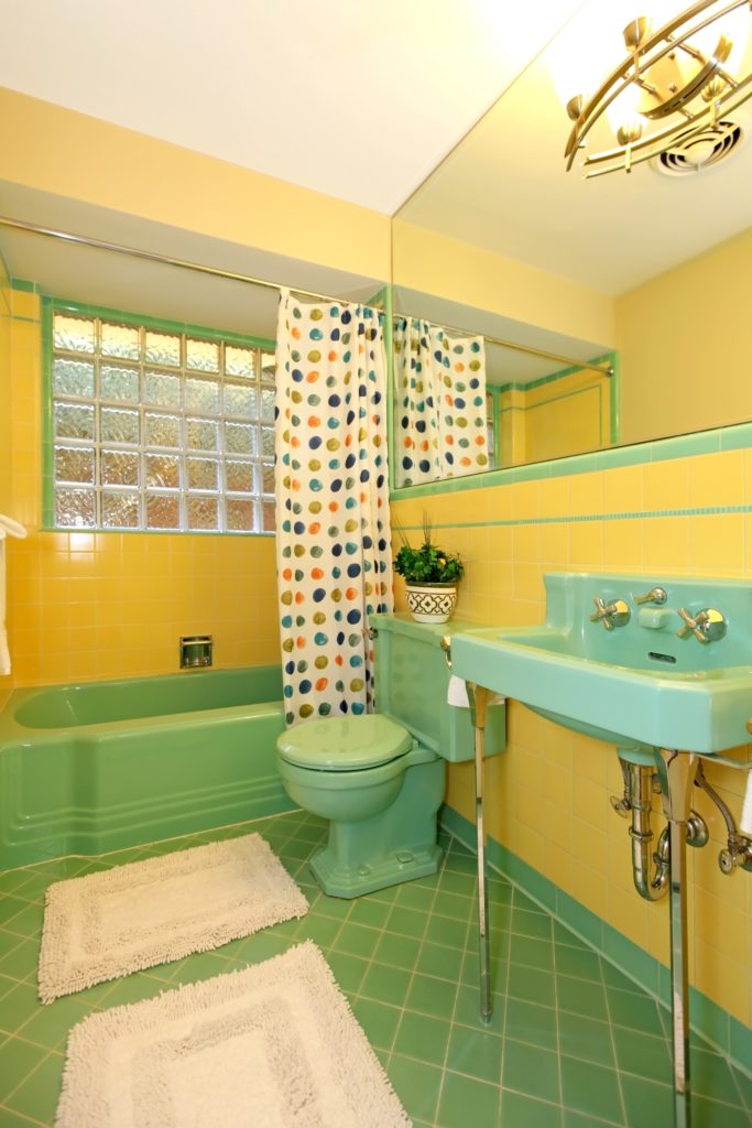 Green and Yellow Bathroom