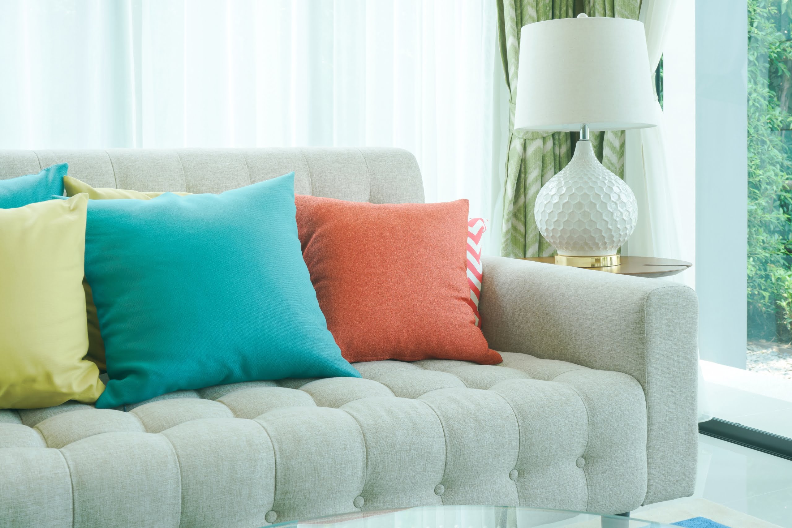 teal living room pillows
