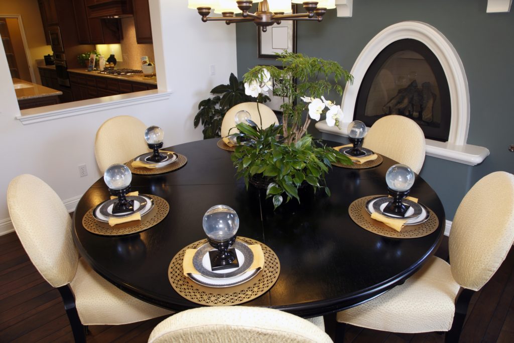 Black and Gray Dining room