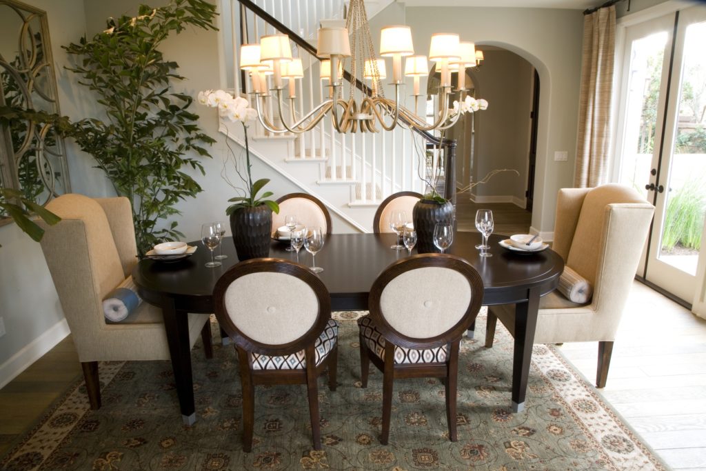Brown and Cream Dining Room