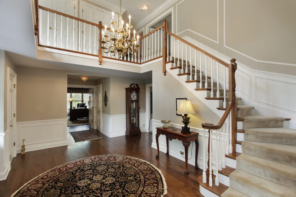 Carpeted Stairs Foyer