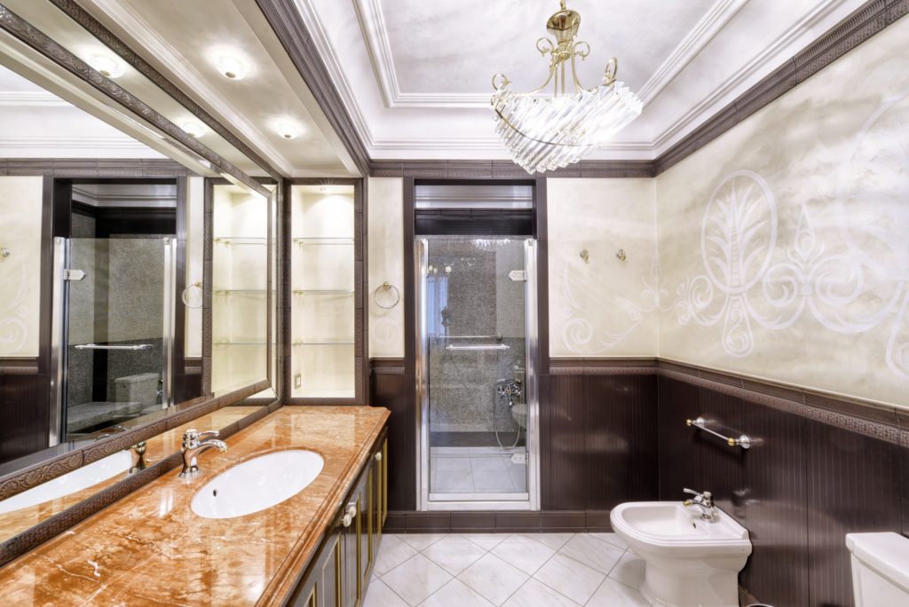 Chandelier Mansion Bathroom