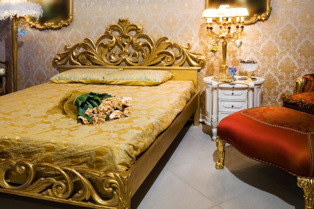 Gold and Red Bedroom