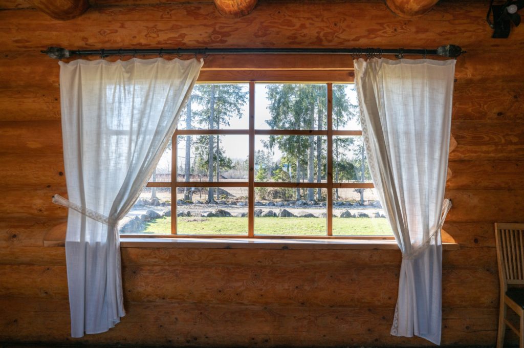 White Curtains in Cabin