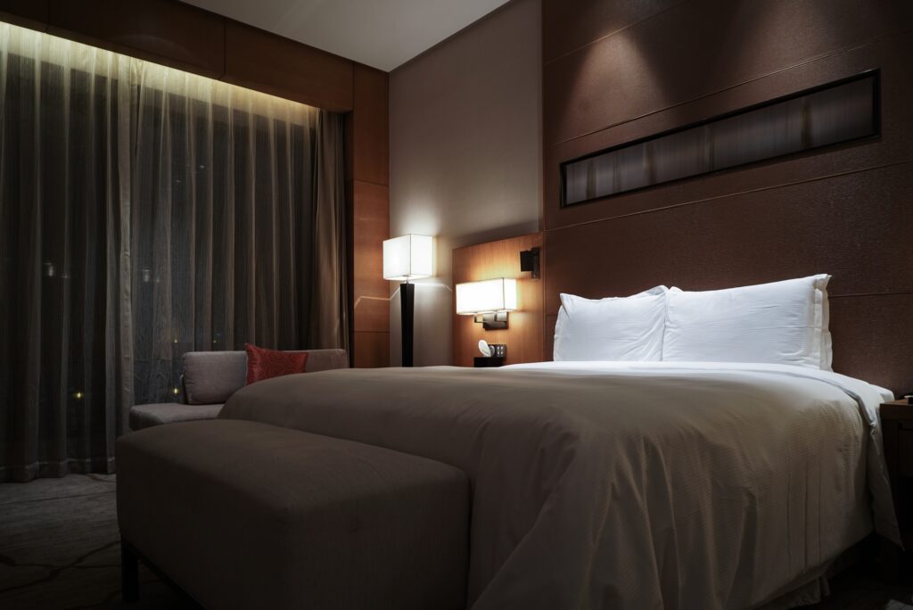 Modern Brown Bedroom with Calm Elegant Comfort