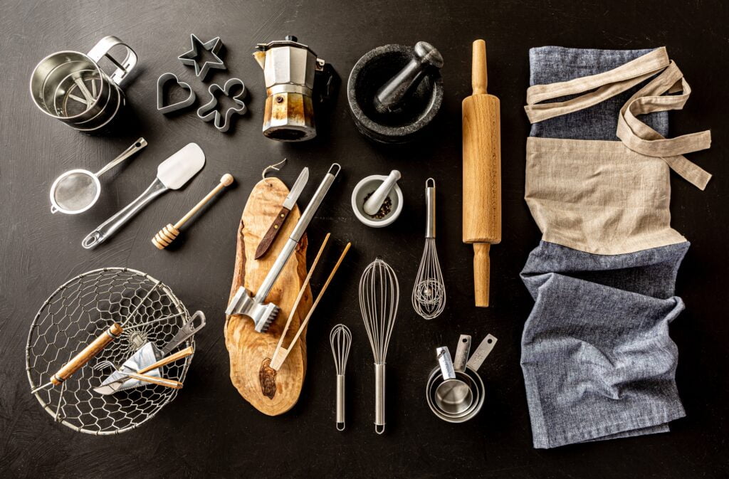 Collection of kitchen utensils