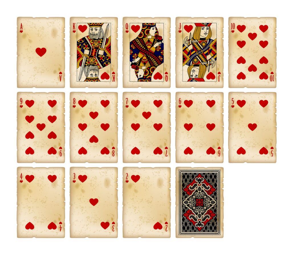 Vintage playing cards – hearts