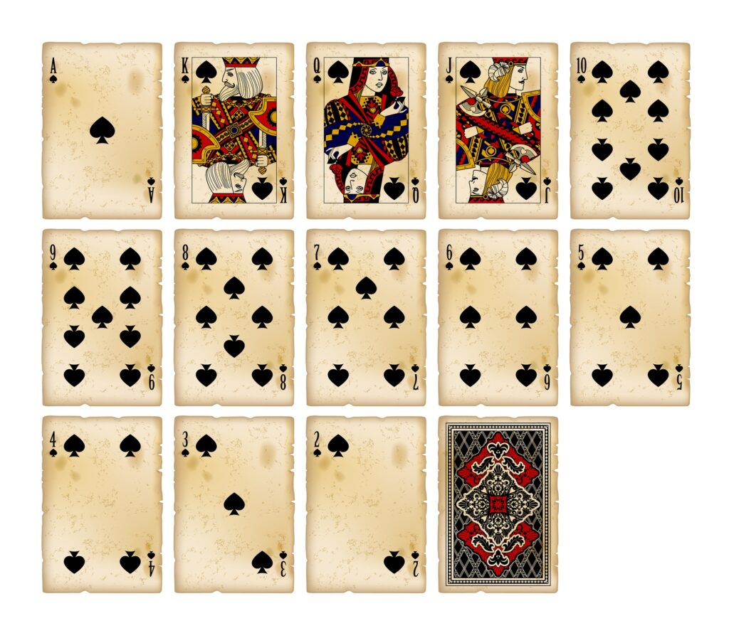 Vintage playing cards – spades